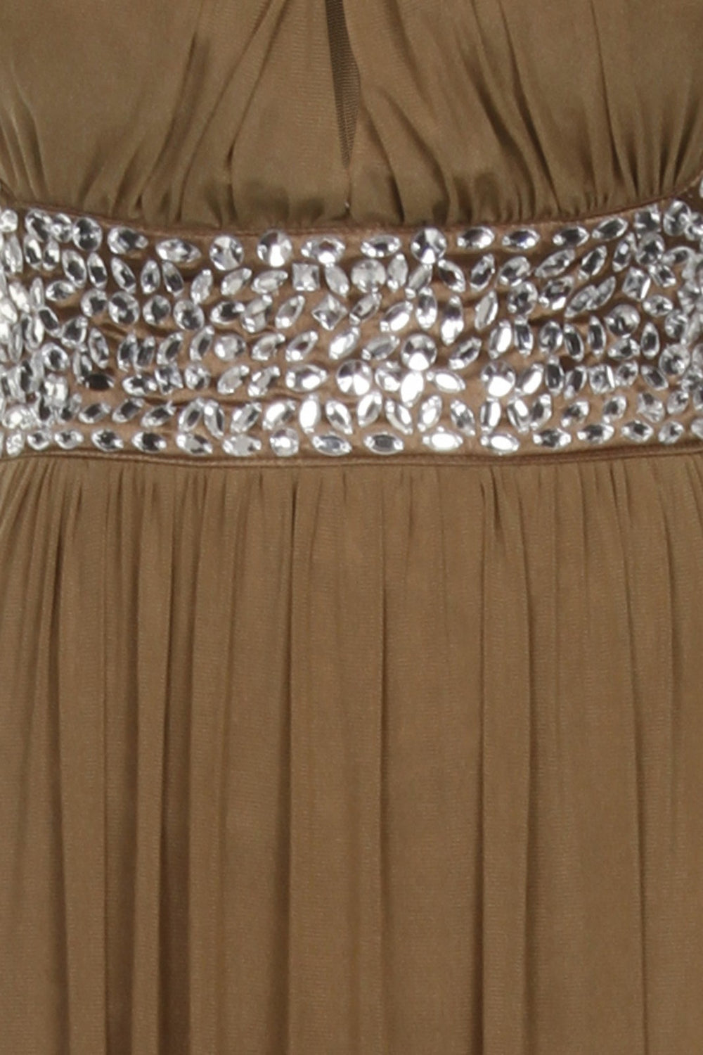Papya Mocha Maxi Grecian Gown Dress