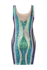 Till Midnight Green Cut Out Sequin Bandage Cage Bodycon Dress