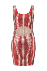 Till Midnight Red Cut Out Sequin Bandage Cage Bodycon Dress