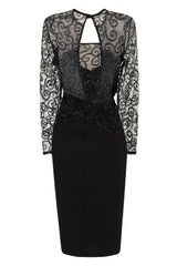 Bellina Sparkle Black Slinky Midi Dress