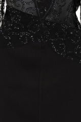 Bellina Sparkle Black Slinky Midi Dress