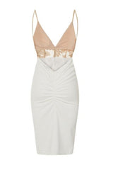 Stella White Slinky Butterfly Bum Backless Midi Dress