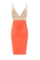 Stella Coral Slinky Butterfly Bum Backless Midi Dress