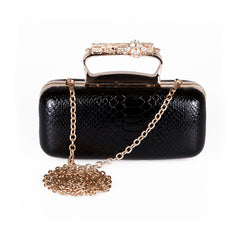 Chrissy Black Diamonte Cross Evening Clutch Bag