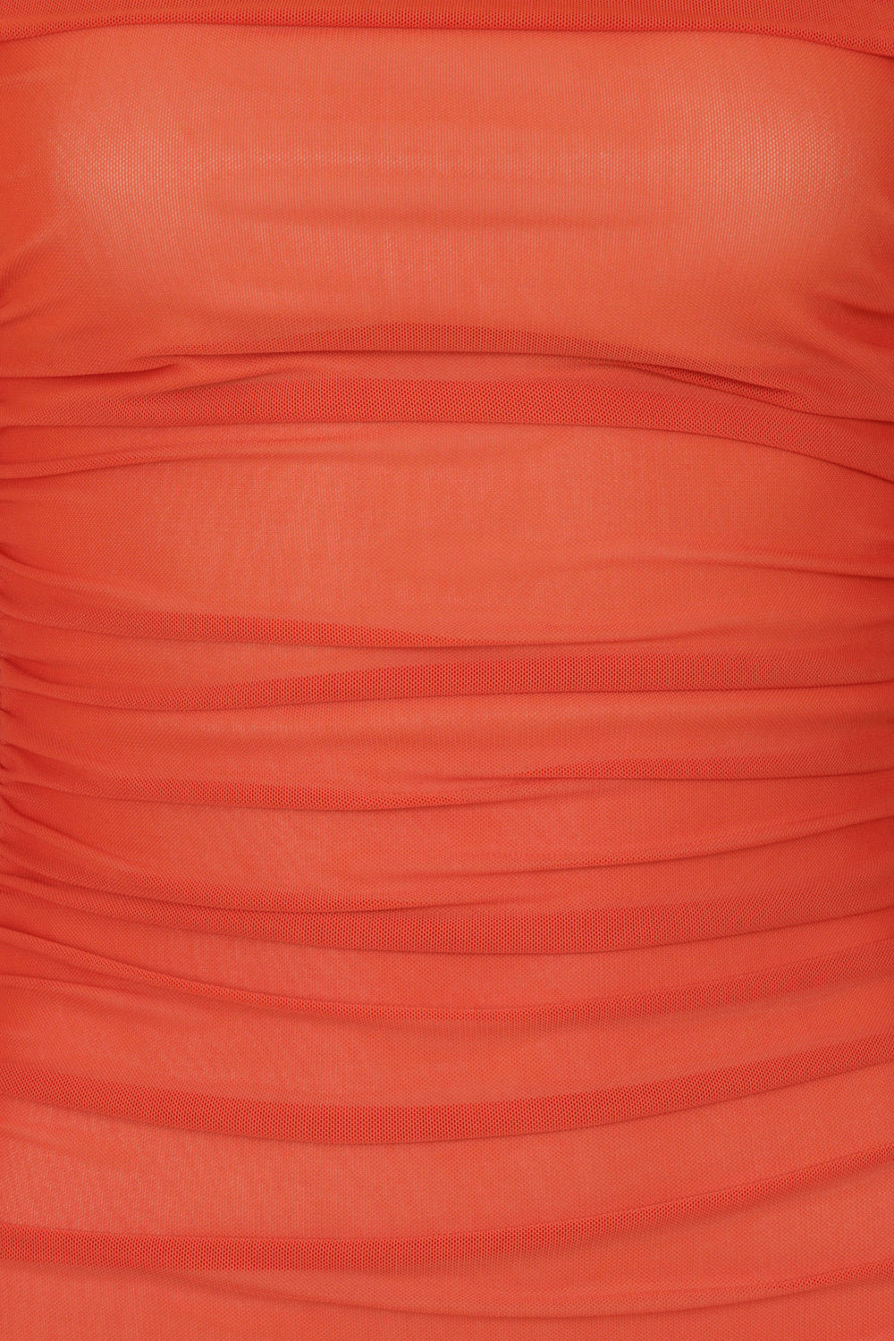 Felicity Orange Bardot Off The Shoulder Mesh Net Midi Bodycon Dress