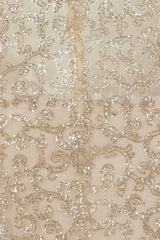Elsa Gold Sheer Sparkle Glitter Dress