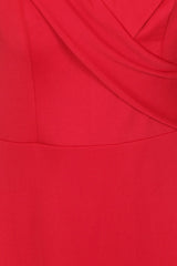 Camila Berry Red Bardot Maxi Fishtail Dress