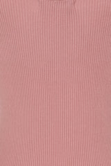 Angelina Dusty Pink Diamonte Strap Ribbed Pencil Midi Bodycon Dress