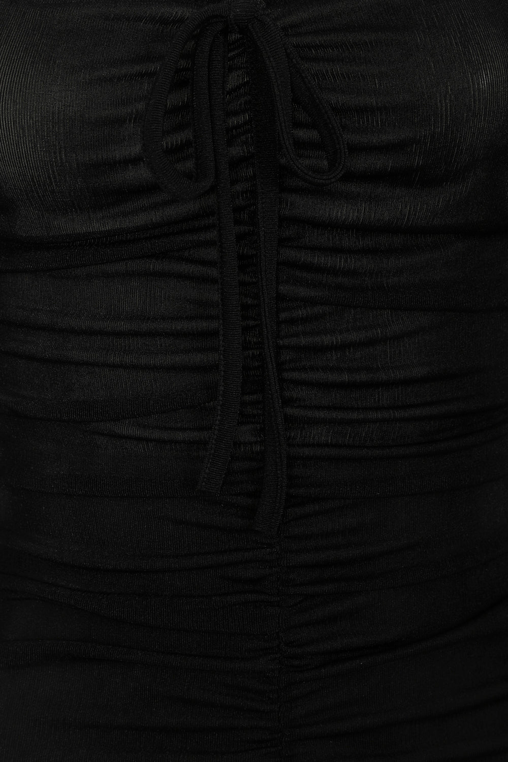 All Ruched Up Black Off The Shoulder Long Sleeve Slinky Mini Dress
