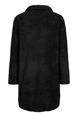 Neema Black Teddy Plush Fleece Cardigan Jacket