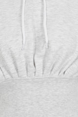 Ari Light Grey Ribbed Waist Hoodie Tracksuit Set