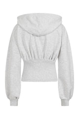 Ari Light Grey Ribbed Waist Hoodie Tracksuit Set