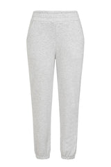 Ari Light Grey Ribbed Waist Hoodie Tracksuit Set