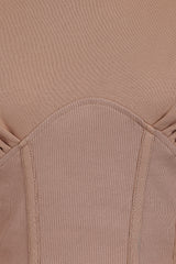 Aliza Taupe Corset Waisted Hoodie Tracksuit Set