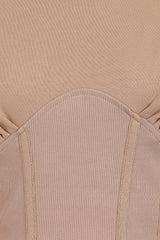 Aliza Sand Corset Waisted Hoodie Tracksuit Set