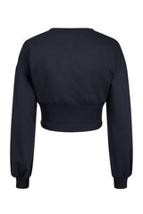 Sasha Navy Blue Under Bra Waisted Hoodie Tracksuit Set