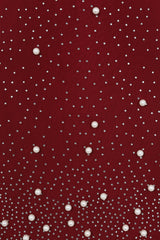 Caution Vip Berry Rhinestone & Pearls Two Piece Skirt Top Co Ord Set