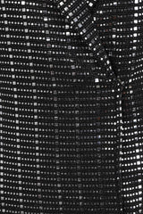 Tempt Me Silver Black Metallic Tuxedo V Neck Blazer Tux Dress