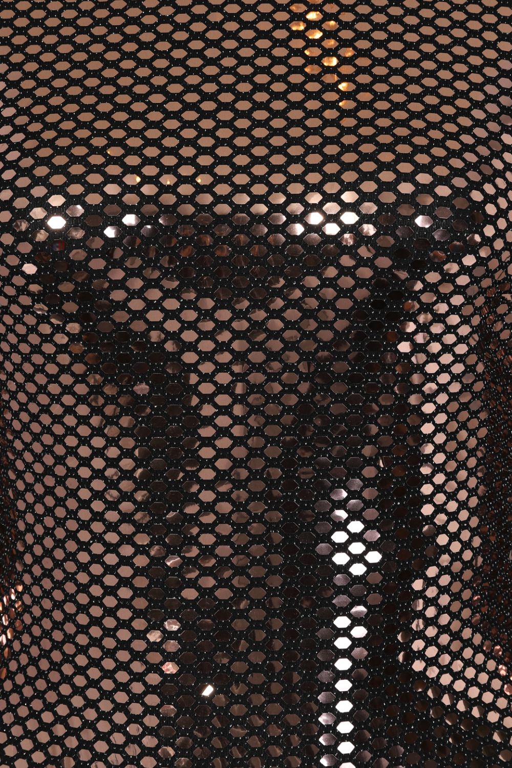 Hypnotised Bronze Metallic Mirrored Sequin Bodycon Dress