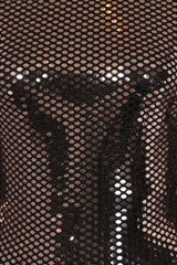 Hypnotised Bronze Metallic Mirrored Sequin Bodycon Dress