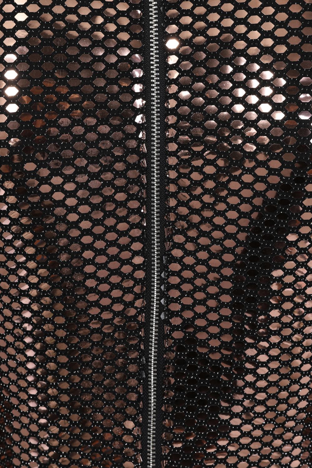 Hypnotised Bronze Metallic Mirrored Sequin Bodycon Dress