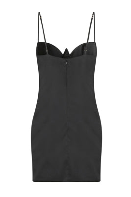 Don'T Hate Black Cut Out Under Bust Satin Mini Dress Dress