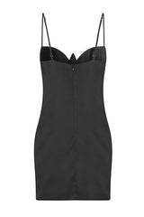 Don'T Hate Black Cut Out Under Bust Satin Mini Dress Dress