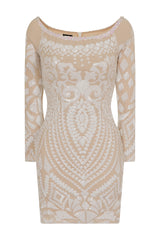 Iliana White Luxe Sequin Embellished Off The Shoulder Dress