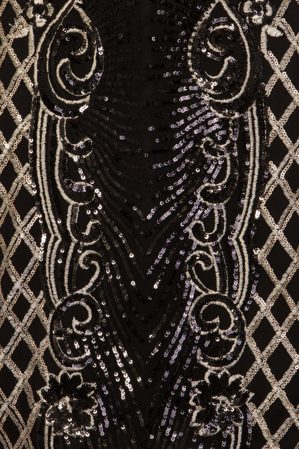 Baddie Vip Black Gold Sequin & Embroidery Two Piece Skirt Top Co Ord Set