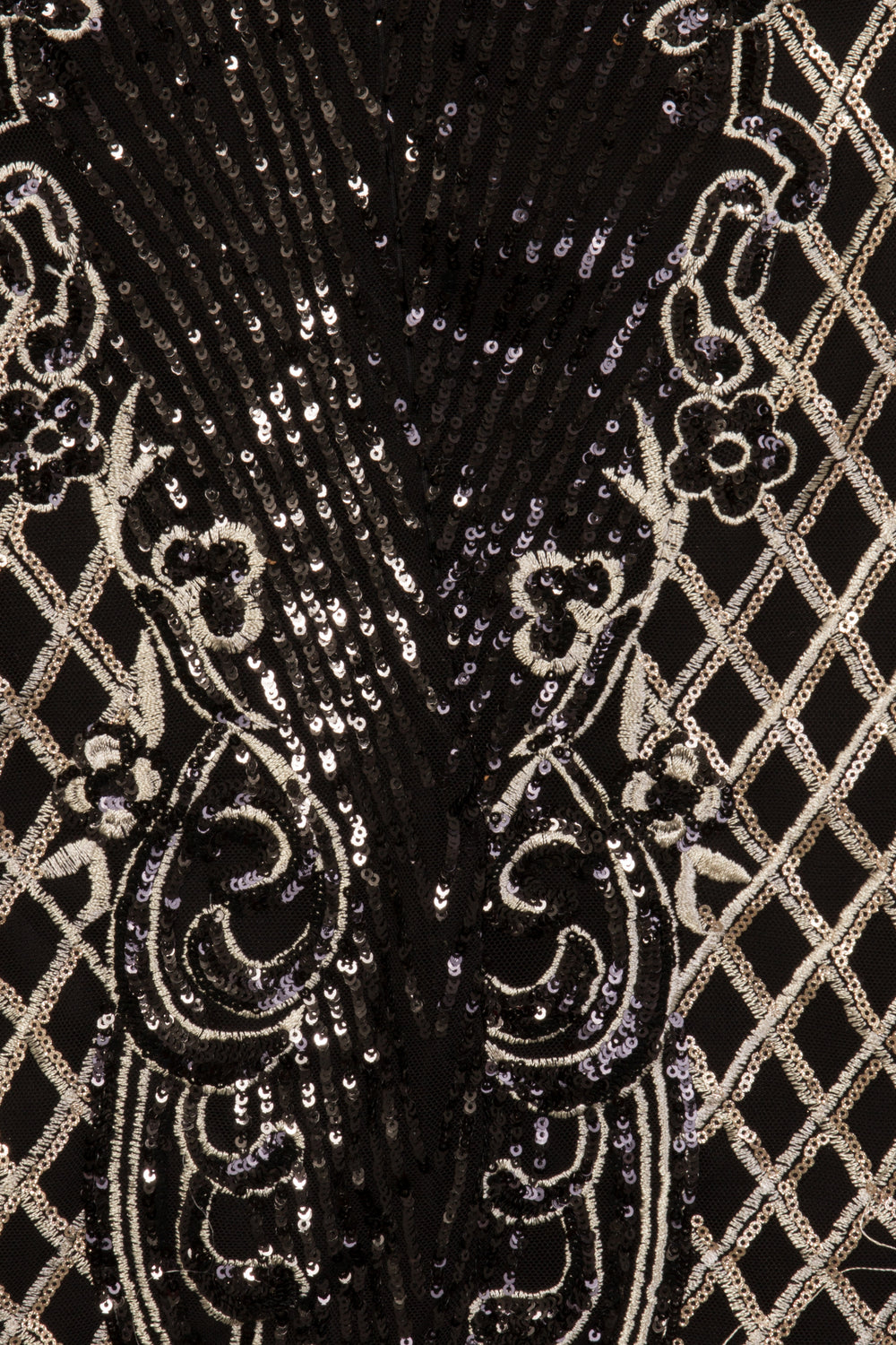 Baddie Vip Black Gold Sequin & Embroidery Two Piece Skirt Top Co Ord Set