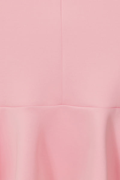 Ollie Blush Pink Peplum Sweetheart Bow Scuba Midi Dress