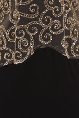 Vanity Sparkle Black Slinky Fishtail Maxi Dress