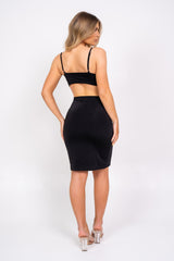Try Your Luck Black Slinky Bodycon Strappy Cut Out Mini Dress