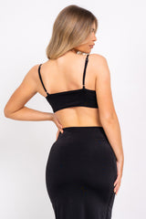 Over It Black Slinky Bodycon Strappy Cut Out Maxi Dress