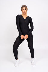 Cali Black Honeycomb Contouring Push Up Jumpsuit Romper