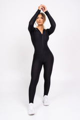 Cali Black Honeycomb Contouring Push Up Jumpsuit Romper