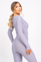 Cali Grey Honeycomb Contouring Push Up Jumpsuit Romper