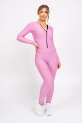 Cali Hot Pink Honeycomb Contouring Push Up Jumpsuit Romper
