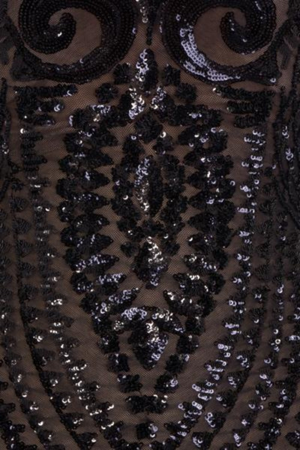 Aphrodite Black Luxe Sweetheart Plunge Sequin Embellished Midi Dress