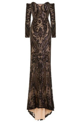 Rain Black Luxe Vip Sequin Sweetheart Off Shoulder Fishtail Dress