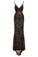 Spotlight Black Vip Luxe Sequin Backless Mermaid Fishtail Dress
