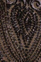 Spotlight Black Vip Luxe Sequin Backless Mermaid Fishtail Dress