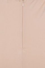 Bombshell Nude Choker Slinky Backless Thigh Slit Fishtail Maxi Dress