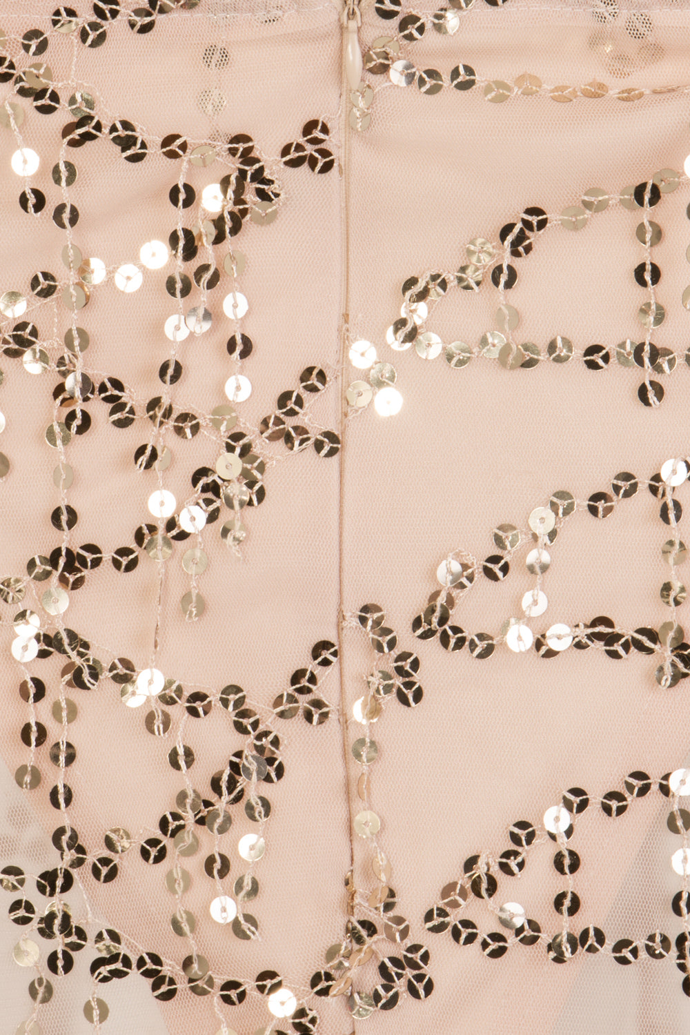 Latina Nude Sheer Gold Sequin Tassel Double Slit Skirt Co Ord Set