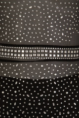 Lopez Black Crystal Rhinestone Embellished Sheer Mesh Bodycon Dress