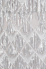 Shake It Silver Ombre Sequin Tassel Fringe Backless Dress