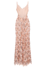 Serenity Rose Gold Ombre Sequin Tassel Fringe Backless Mermaid Dress