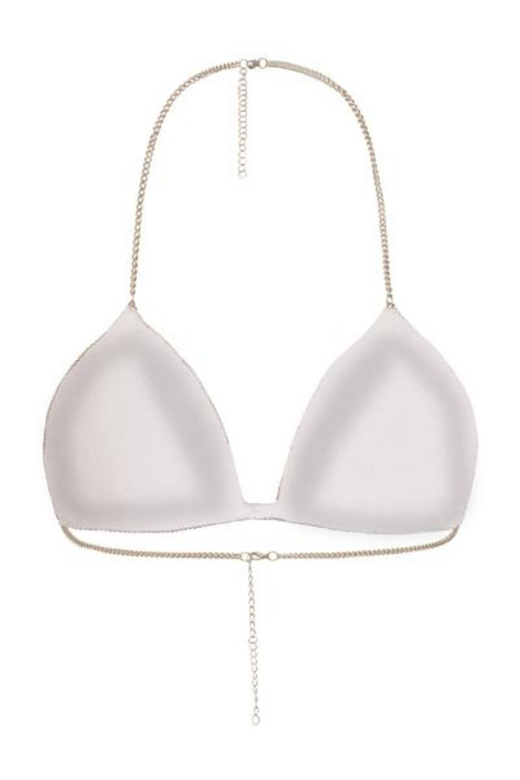 Hot Nights Silver Crystal Jewel Encrusted Bra Bralet