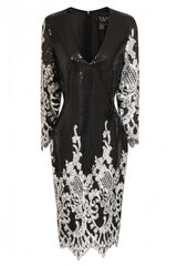 Ayanna Glam Silver Sequin Victorian Mini Dress