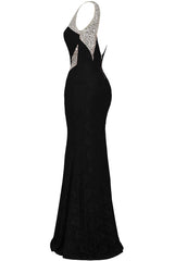 Gigi Black Rainbow High Neck Tie Side Shimmer Sparkle Maxi Dress